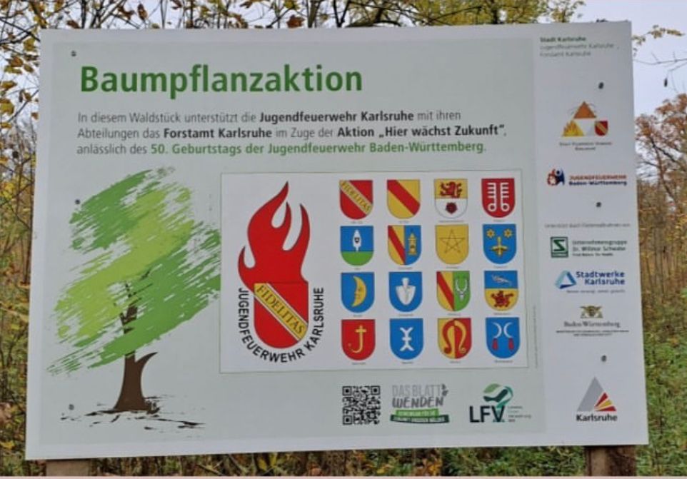 Baumpflanzaktion der Jugendfeuerwehr Karlsruhe